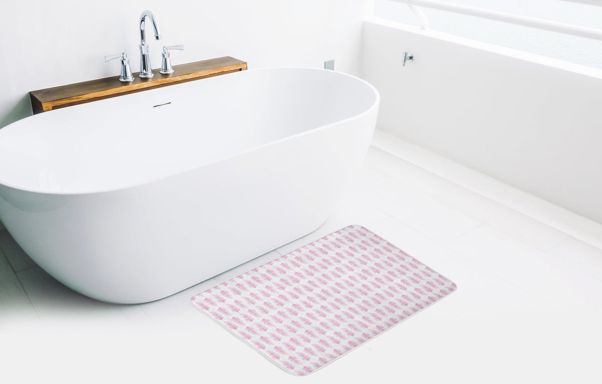 Bath Mat - Plumes Hot Pink Bath, Bath Mat MWW 