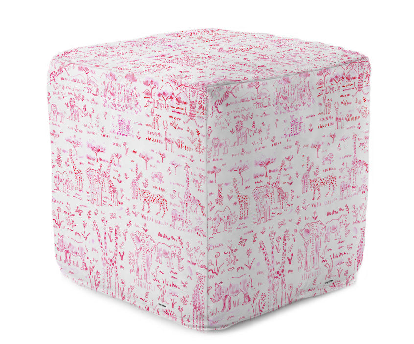 Bean Bag Cube - Animalia Pink Shop All, Cubes MWW 