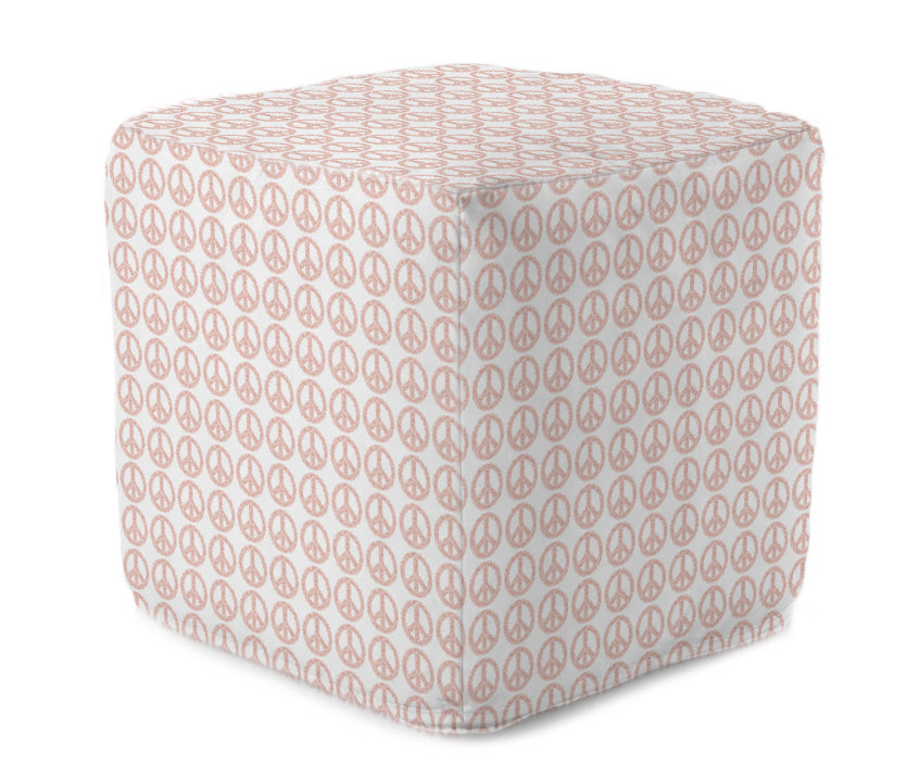 Bean Bag Cube - Peace Light Pink Room Accessories, Cubes, Poufs MWW 