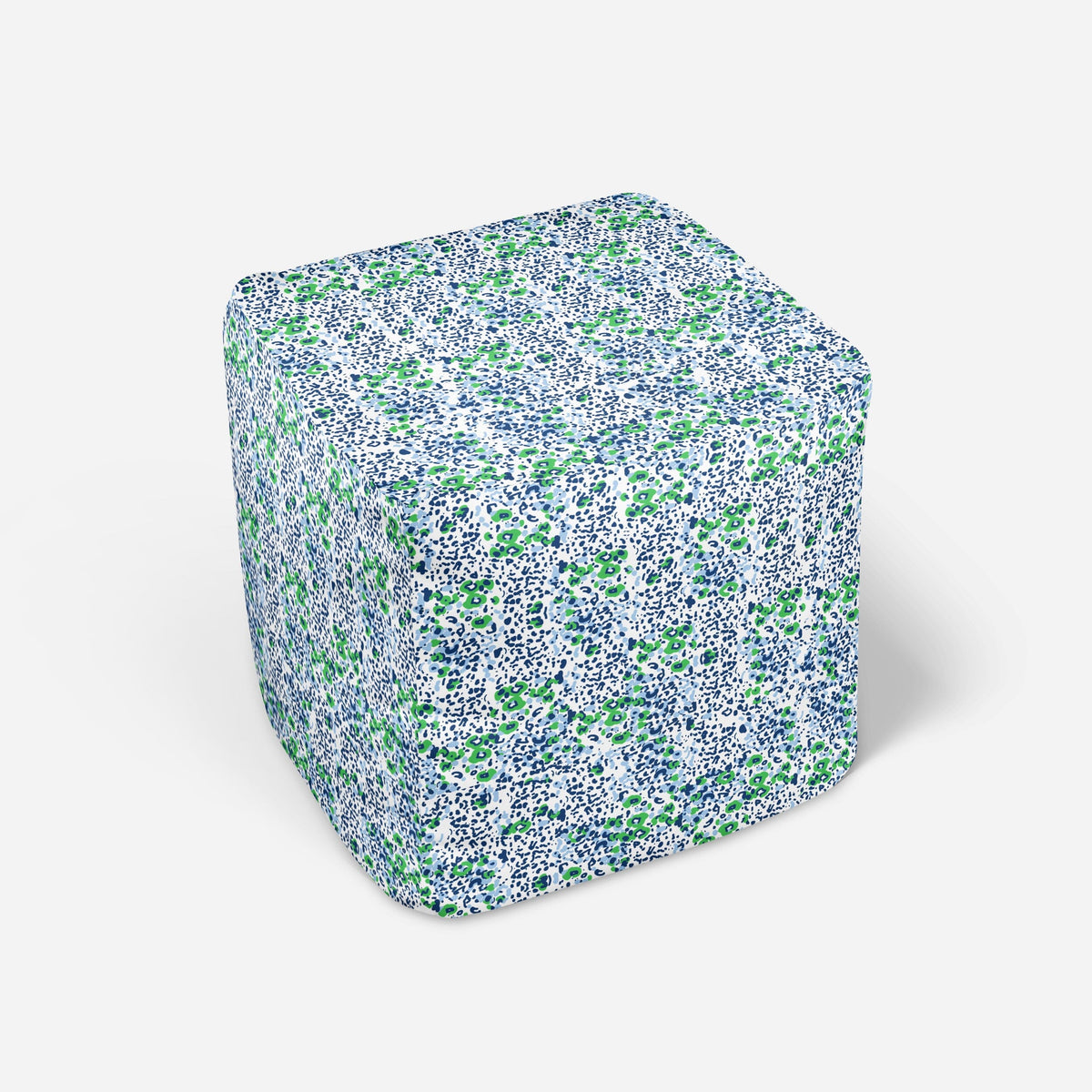 Bean Bag Cube - Poppy Field Blue & Green Room Accessories, Cubes, Poufs MWW 