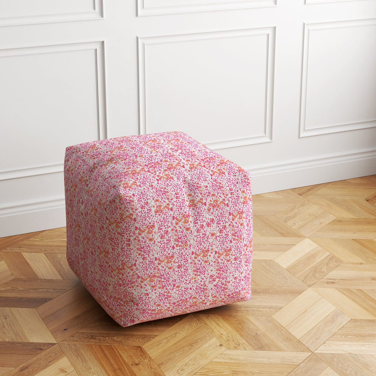 Bean Bag Cube - Poppy Field Pink Room Accessories, Cubes, Poufs MWW 