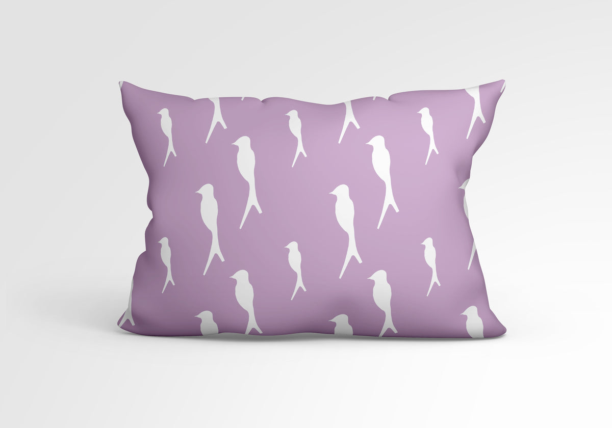 Bolster Pillow - Birds of a Feather Lilac Bedding, Pillows, Bolster Pillow MWW 