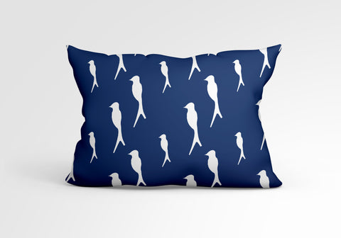 Bolster Pillow - Birds of a Feather Navy Bedding, Pillows, Bolster Pillow MWW 
