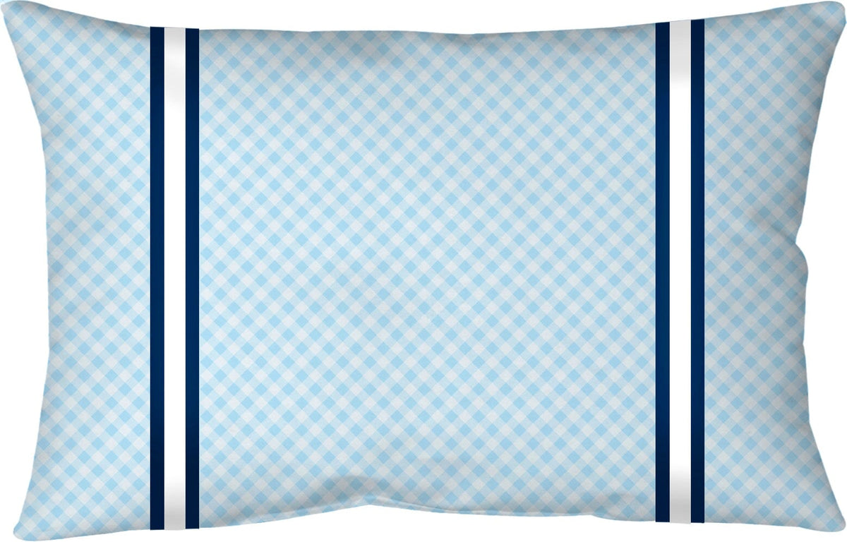 Bolster Pillow - Gingham Carolina Blue Bedding, Pillows, Bolster Pillow MWW 