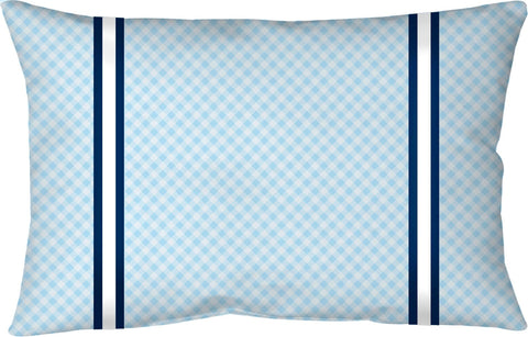 Bolster Pillow - Gingham Carolina Blue Bedding, Pillows, Bolster Pillow MWW 