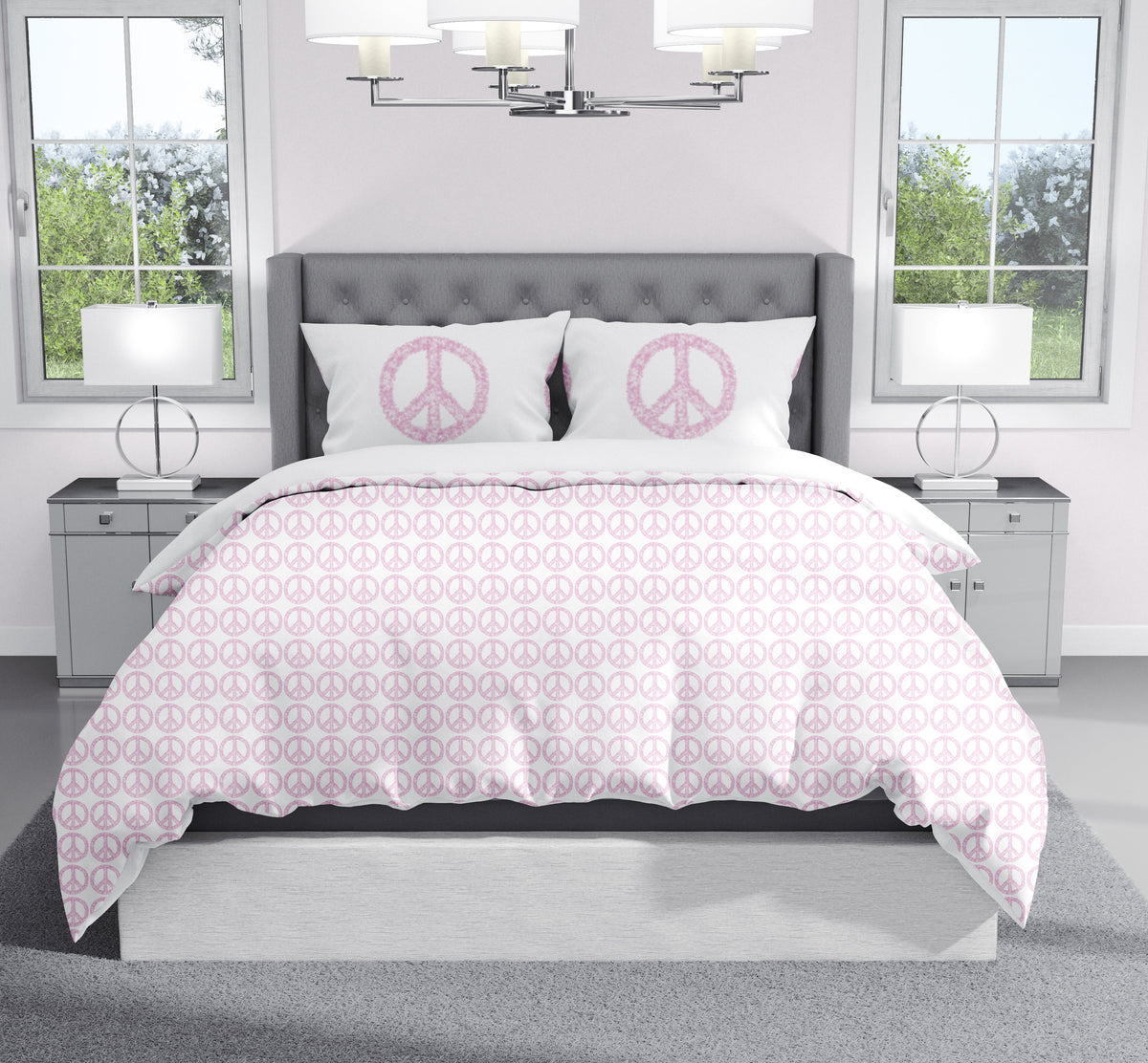 Duvet - Peace Hot Pink Bedding, Duvets MWW Full/Queen 