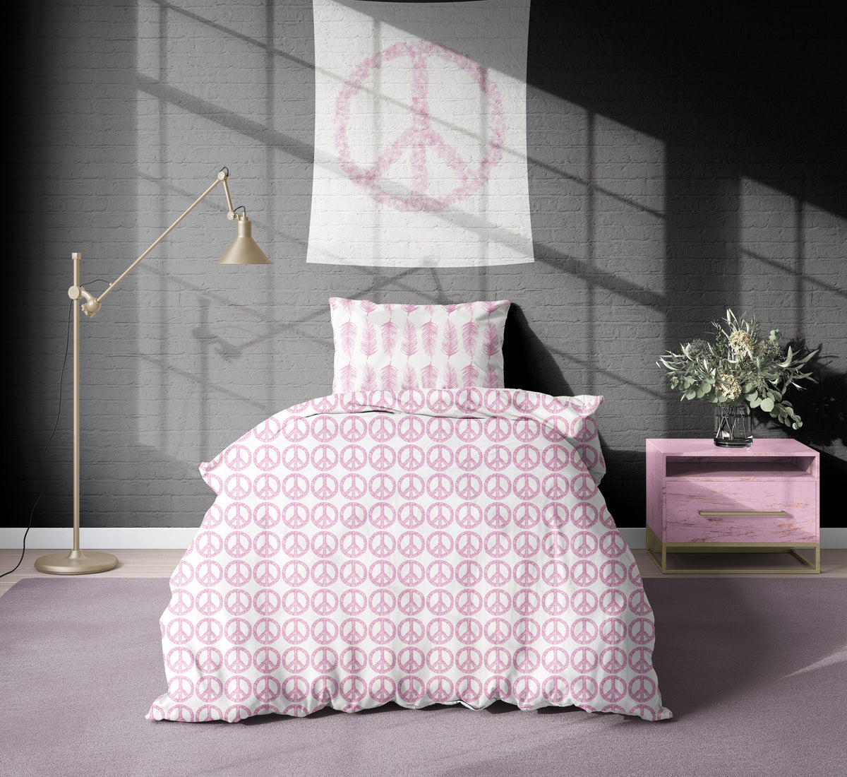 Duvet - Peace Hot Pink Bedding, Duvets MWW XL Twin 