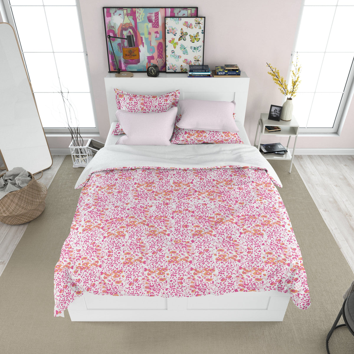 Duvet - Poppy Field Pink Bedding, Duvets MWW Full/Queen 