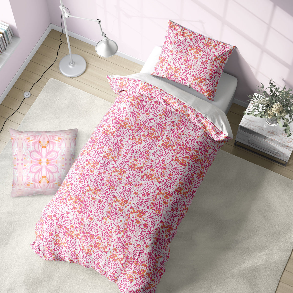 Duvet - Poppy Field Pink Bedding, Duvets MWW XL Twin 