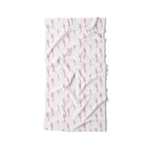 Quick-Dry Resort Towel - Birds of a Feather Pink Bath, Towels, Resort Towel MWW 