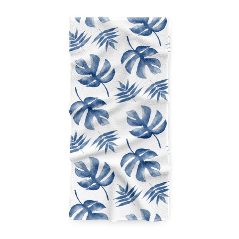 Quick-Dry Resort Towel - Palm Beachy Navy Bath, Towels, Resort Towel MWW 