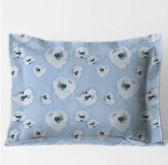 Standard Sham - Poppy Floral Light Blue Bedding, Shams MWW 