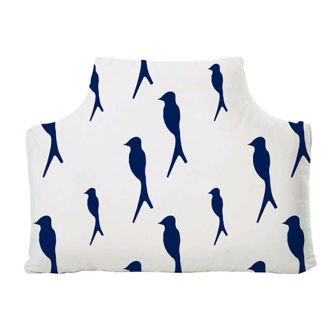 The Headboard Pillow® - Birds of a Feather Navy MWW 