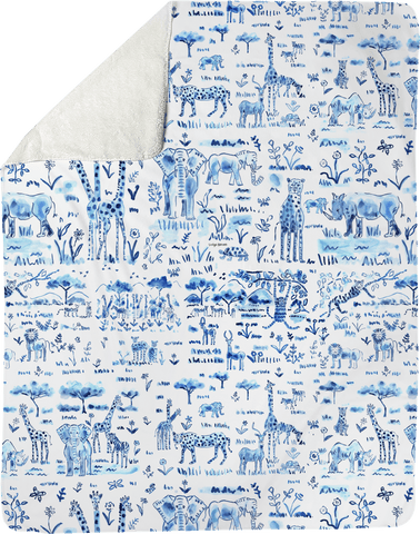 The Lovleigh Blanket - Animalia Blue Shop All,Bedding Collections MWW 