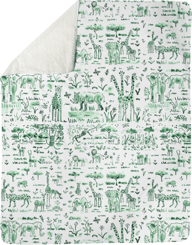 The Lovleigh Blanket - Animalia Green Shop All,Bedding Collections MWW 