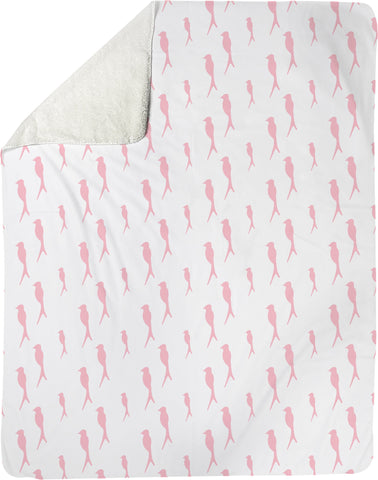 The Lovleigh Blanket - Birds of a Feather Pink Bedding, Blankets MWW 