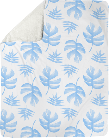 The Lovleigh Blanket - Palm Beachy Blue Bedding, Blankets MWW 