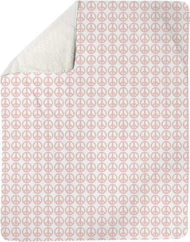 The Lovleigh Blanket - Peace Light Pink Bedding, Blankets MWW 