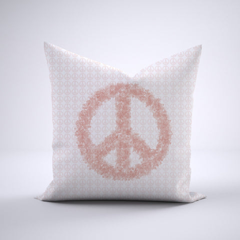 Throw Pillow - All-Over Peace Light Pink Bedding, Pillows, Throw Pillows MWW 