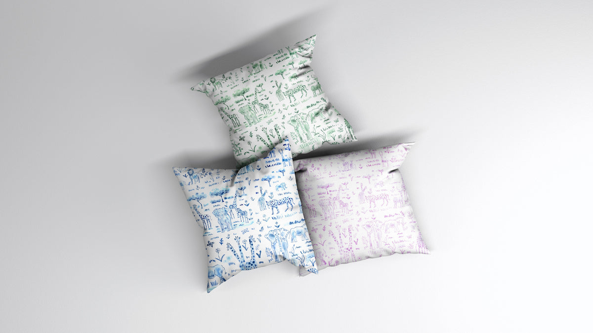 Throw Pillow - Animalia Blue Bedding Collections, Pillows, Throw Pillows MWW 