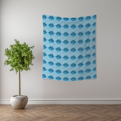 Wall Tapestry - Pucker Lips Aqua MWW 
