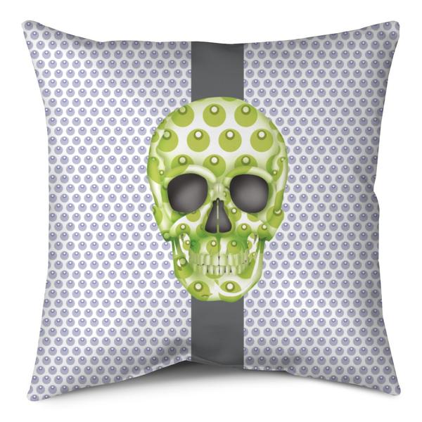 Throw Pillow - Skull Luna Stripe Lavender/Lime throw LeighDeux, LLC 