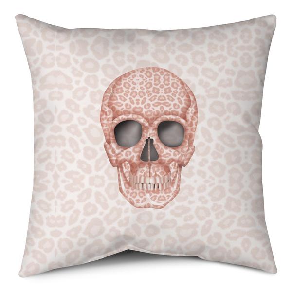 Throw Pillow - Skull Tanzania Millennial Pink throw LeighDeux, LLC 