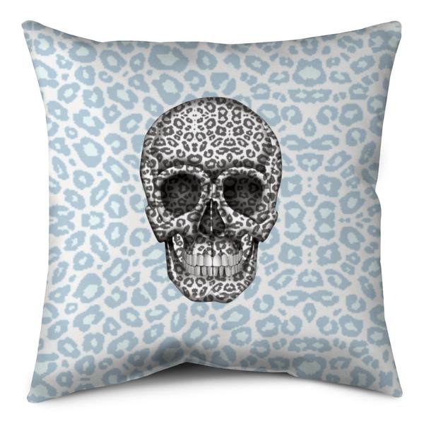 Throw Pillow - Skull Tanzania Nero/Peacock throw LeighDeux, LLC 